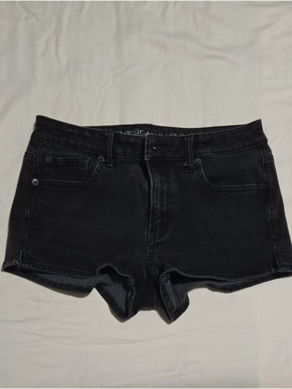 black high rise shortie shorts